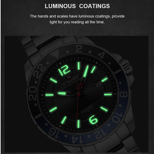 Naviforce Tribute - Men's Watch - Blue & Black - Water Resistant! - 1 Year Warranty!