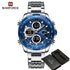Naviforce Legend - Men's Watch - Digital + Analog - Classic Blue & Silver - 1 Year Warranty! - Free Box Packaging!