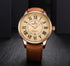 Naviforce Men's Elegant Salmon Pink & Rose Gold Plated - Roman Numbers! - Genuine Leather! - 1 Year Warranty! - Water Resistant! - Free Gift Packaging!