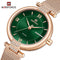 Naviforce Charm - Women's Watch - Sparkling Rose Gold & Green - Adjustable Steel Strap! - 1 Year Warranty! - Water Resistant!