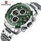 Naviforce Legend - Men's Watch - Digital + Analog - Classic Silver & Rich Green - 1 Year Warranty! - Free Box Packaging!