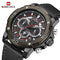 Naviforce Masculine - Red & Black - Men's Watch - Chronograph - Genuine Leather - 1 Year Warranty! - Water Resistant!