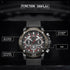 Naviforce Masculine - Red & Black - Men's Watch - Chronograph - Genuine Leather - 1 Year Warranty! - Water Resistant!