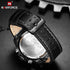 Naviforce Masculine - Red & Black - Men's Watch - Chronograph - Genuine Leather - 1 Year Warranty! - Water Resistant!
