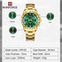 Naviforce Millionaire - 14K Gold Plated & Emerald Green - Unisex Watch - Chronograph - 1 Year Warranty! - Water Resistant!