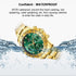 Naviforce Millionaire - 14K Gold Plated & Emerald Green - Unisex Watch - Chronograph - 1 Year Warranty! - Water Resistant!