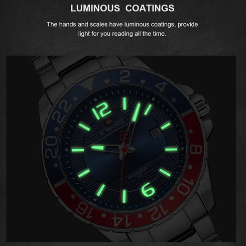 Naviforce Tribute - Men's Watch - Red & Blue - Water Resistant! - 1 Year Warranty!