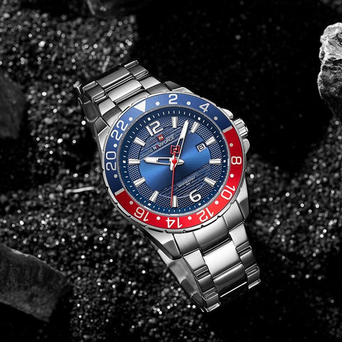 Naviforce Tribute - Men's Watch - Red & Blue - Water Resistant! - 1 Year Warranty!