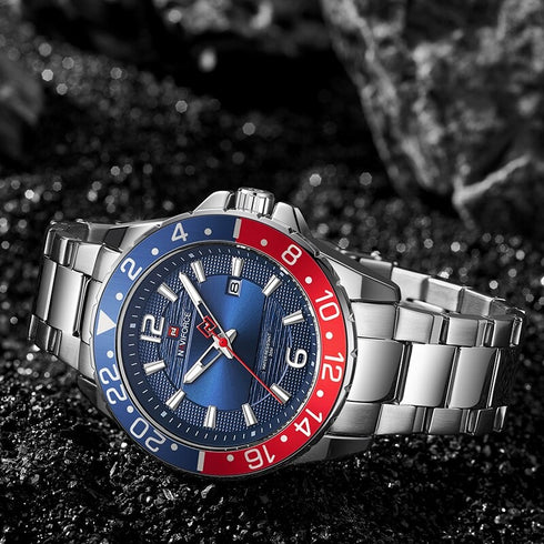 Naviforce Tribute - Men's Watch - Red & Blue - Water Resistant! - 1 Year Warranty!