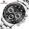 Naviforce Millionaire - Classic Silver & Black - Unisex Watch - Chronograph - 1 Year Warranty! - Water Resistant!