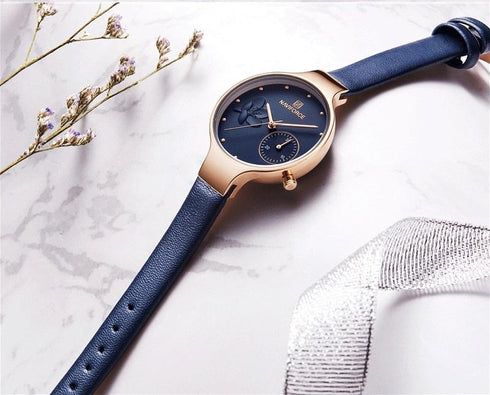 Women's Classic Flower Leather (Blue)