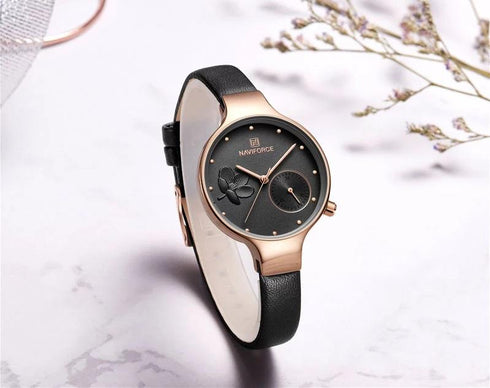 Women's Classic Flower Leather (Black)