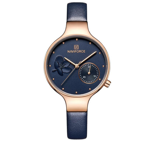 Women's Classic Flower Leather (Blue)