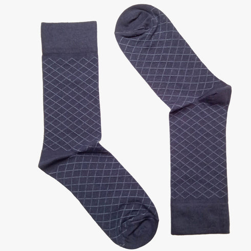 Navy Zig Zag - Premium Combed Cotton - Sock Essentials