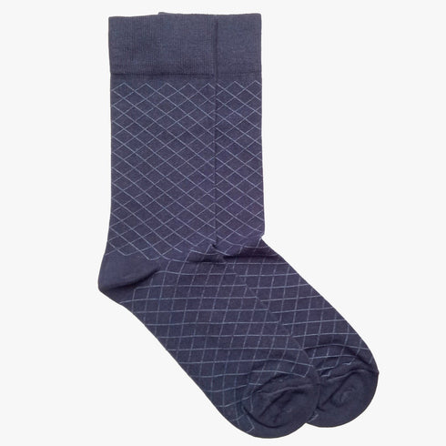 Navy Zig Zag - Premium Combed Cotton - Sock Essentials