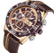Naviforce Legend - Men's Watch - Rose Gold Plated - Chronograph - Genuine Leather! - Water Resistant! - 1 Year Warranty!
