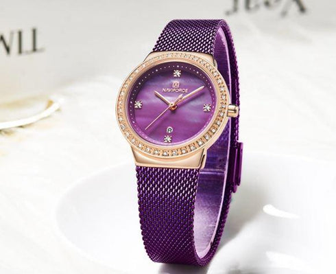Women's Classic Violet Steel with Crystals - Limited Edition! - 1 Year Warranty