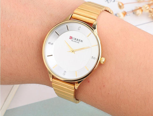Curren Womens 24K Gold Plated! - Adjustable Steel Strap! - 1 Year Warranty! - Hot Seller! - Sparkling!