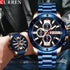 Curren Heavy Duty Majestic Blue! - Sport Chronograph! - Hot Seller! - 1 Year Warranty! - Water Resistant! - Sparkling!