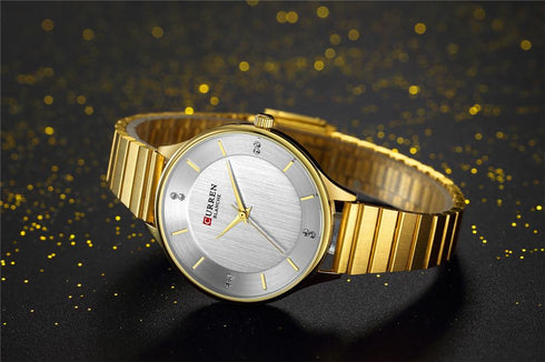 Curren Womens 24K Gold Plated! - Adjustable Steel Strap! - 1 Year Warranty! - Hot Seller! - Sparkling!