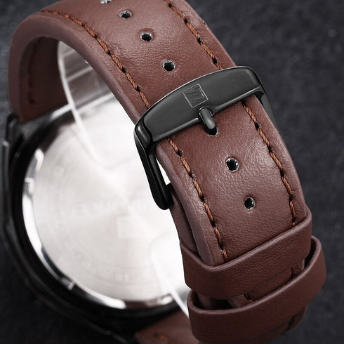 Naviforce Eclipse - Men's Watch - Classic Brown - Genuine Leather! - 1 Year Warranty! - Free Box Packaging! Hot Seller!