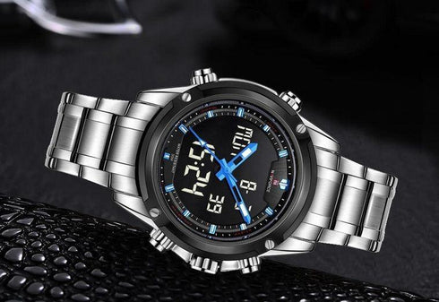 Naviforce Blue Steel Attack! - Anlog & Digital Display Dual! - 1 Year Warranty!