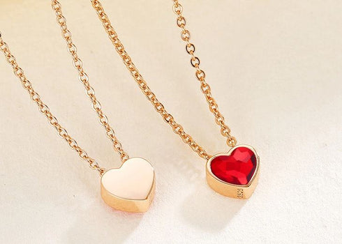 Eternal Love Necklace - Rose Gold Plated - Pure S925 Sterling Silver (Chandi) - Embellished with Genuine European Crystals