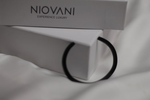 Modern Cuff Bracelet! - Medium Size! - Majestic Black! - Stainless Steel! - Free Box Packaging!