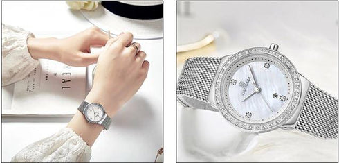 Women's Classic Steel Watch with Crystals - Limited Edition! - 1 Year Warranty