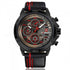 Naviforce Italia - Men's Watch - Red & Black - Chronograph - Genuine Leather! - Water Resistant! - 1 Year Warranty!
