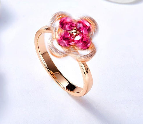 Rose Gold Plated Ring with Dancing Swarovski® Crystal Elements