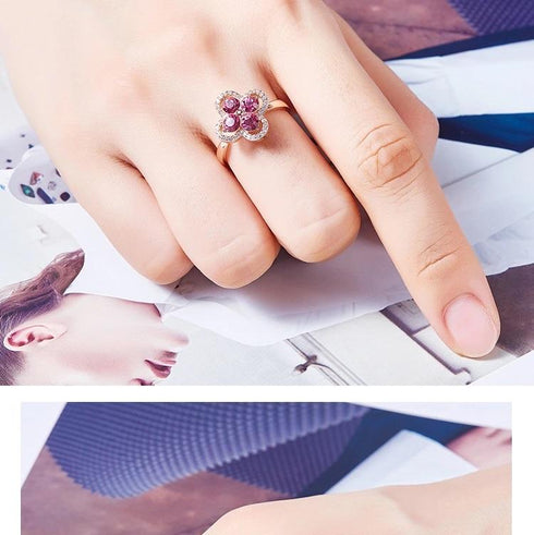 Rose Gold Plated Ring with Dancing Swarovski® Crystal Elements
