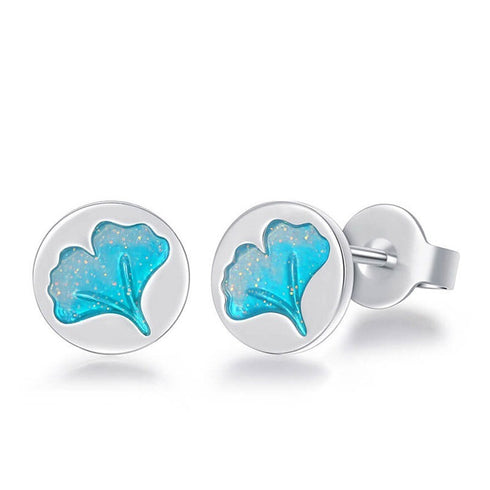 Mystical Leaf Earrings - Rhodium Plated - Modern Design - Free Box Packaging