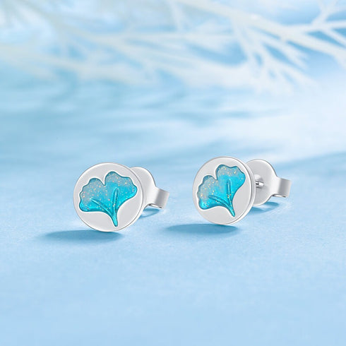 Mystical Leaf Earrings - Rhodium Plated - Modern Design - Free Box Packaging