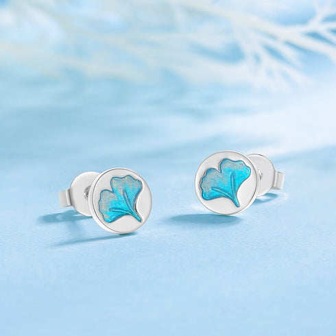 Mystical Leaf Earrings - Rhodium Plated - Modern Design - Free Box Packaging