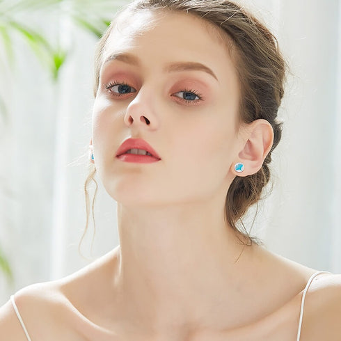 Mystical Leaf Earrings - Rhodium Plated - Modern Design - Free Box Packaging