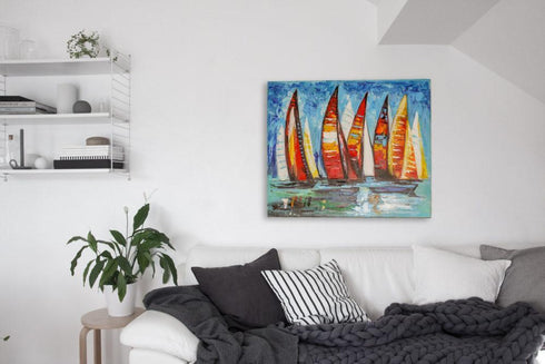 Monte Carlo Bay - 100% Handmade Oil on Canvas Painting