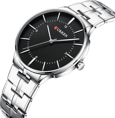 Curren Classic! - Men's Watch - Black & Steel - Stainless Steel Strap - 1 Year Warranty!