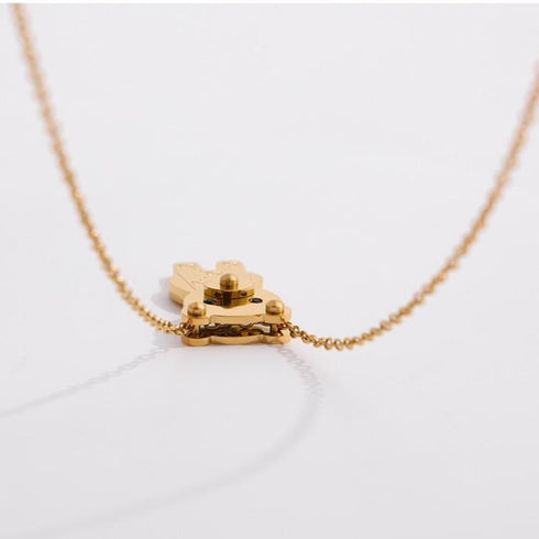 Gold Teddy Necklace - 18K Genuine Gold Stainless Steel - Free Box Packaging!