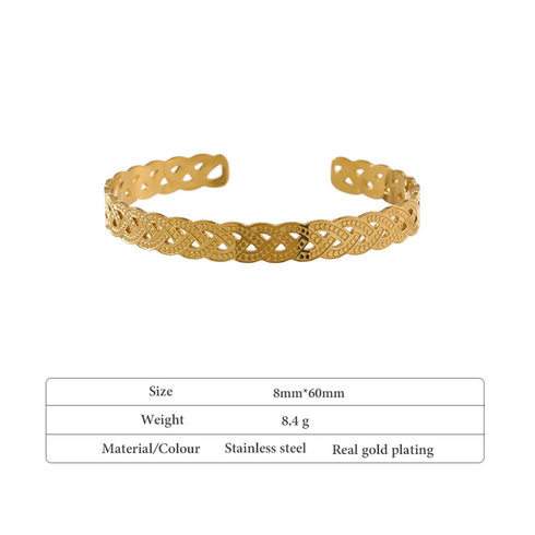 Deluxe Bangle - 18K Genuine Gold Stainless Steel - Free Box Packaging!