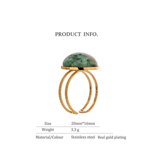 Opera Ring - Adjustable Size - 18K Genuine Gold Plated over Pure Stainless Steel - Free Box Packaging!