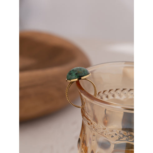 Opera Ring - Adjustable Size - 18K Genuine Gold Plated over Pure Stainless Steel - Free Box Packaging!