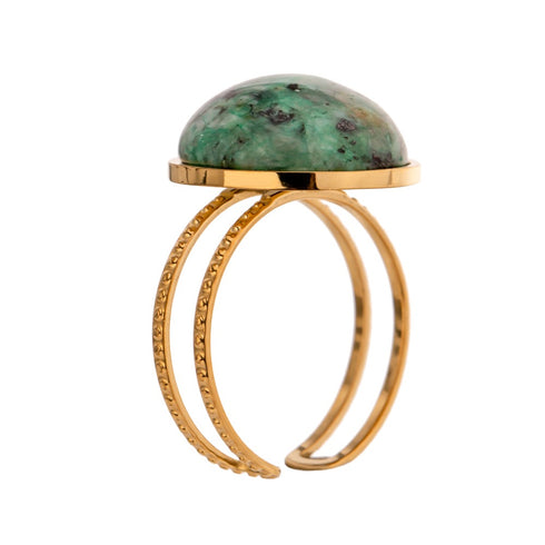 Opera Ring - Adjustable Size - 18K Genuine Gold Plated over Pure Stainless Steel - Free Box Packaging!
