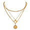 Ciao Necklace - Layered - 18K Genuine Gold Plated over Pure Stainless Steel - Non Tarnish - Chic Design! - Free Box Packaging!
