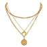 Ciao Necklace - Layered - 18K Genuine Gold Plated over Pure Stainless Steel - Non Tarnish - Chic Design! - Free Box Packaging!