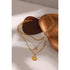 Ciao Necklace - Layered - 18K Genuine Gold Plated over Pure Stainless Steel - Non Tarnish - Chic Design! - Free Box Packaging!