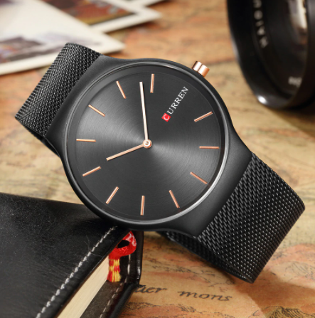 Curren Men's Zorro Black! - Stainless Steel! - Two Hand Design! - Hot Seller! - 1 Year Warranty!